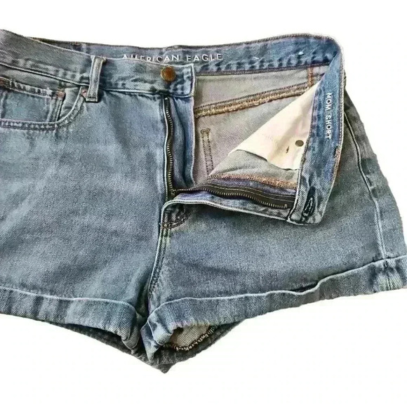 American Eagle Womens Medium Wash High Rise Mom Short 8 - Picture 5 of 10